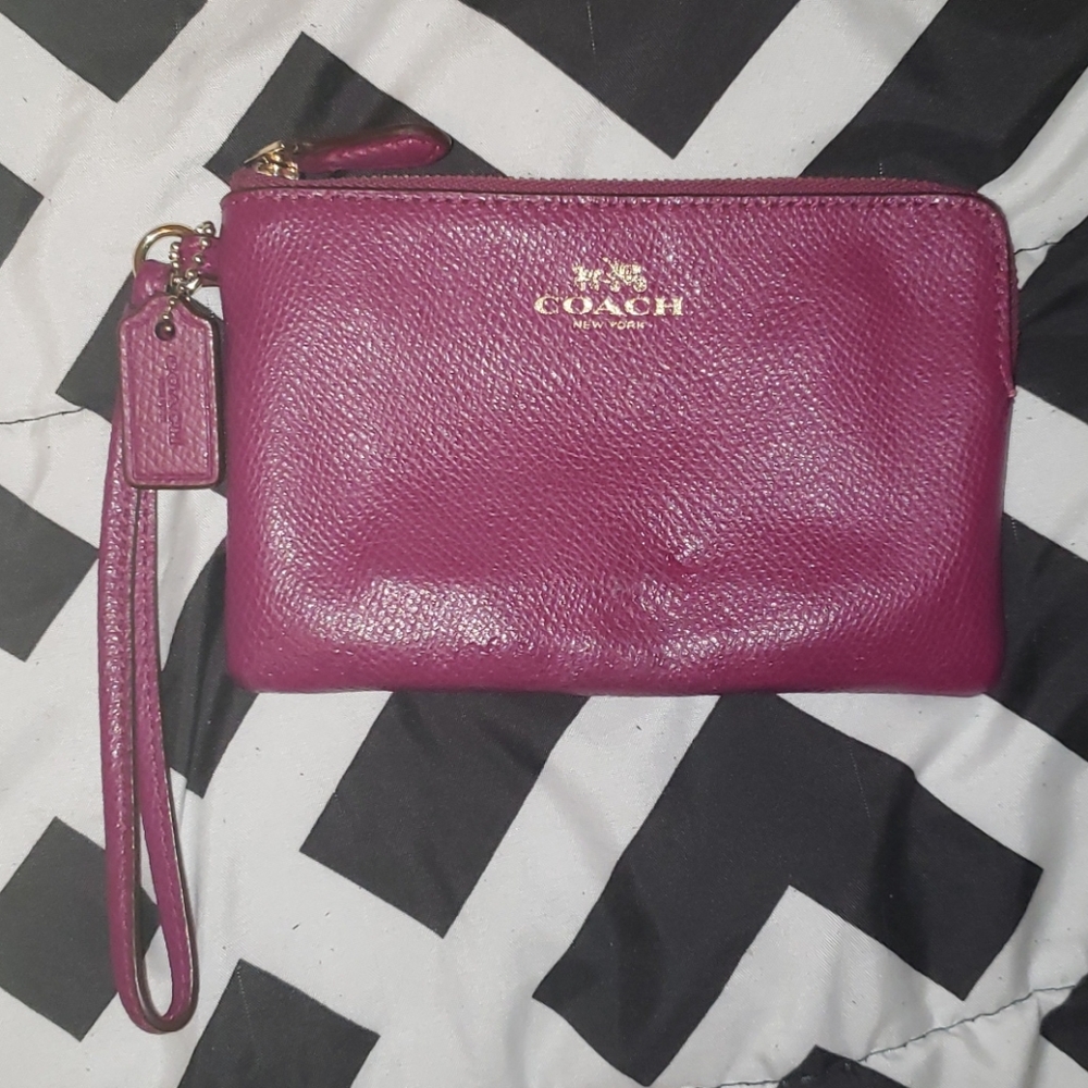 Maroon Coach Wristlet